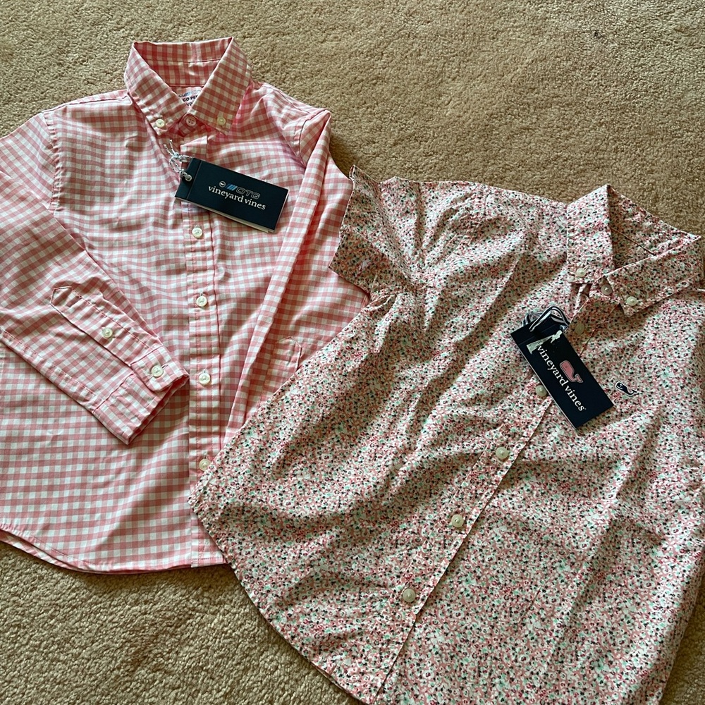 Vineyard Vines(2) kids button down shirt (6) &(7) sizes